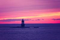 Lighthouse Sunset Beach and Ocean Photo Print by Marisa Balletti-Lavoie