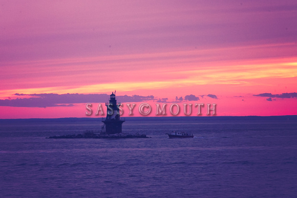 Lighthouse Sunset Beach and Ocean Photo Print by Marisa Balletti-Lavoie