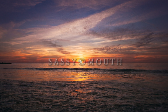 Sunset Beach and Ocean Photo Print by Marisa Balletti-Lavoie