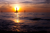 Sailboat Sunset Beach and Ocean Photo Print by Marisa Balletti-Lavoie
